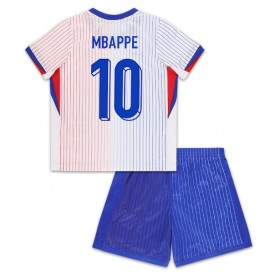 Frankrike Kylian Mbappe #10 Borte skjorte til barn EM 2024 Kortermet (+ korte bukser)